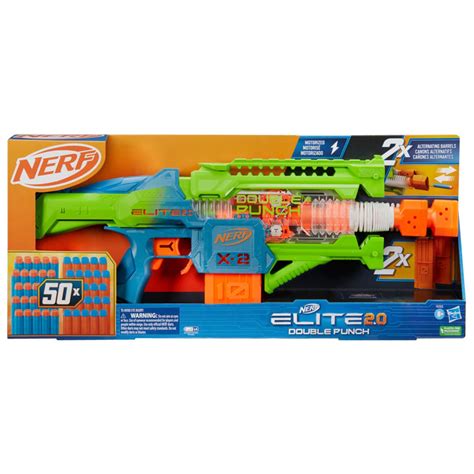 nerf gun darts|Nerf Elite 2.0 Double Punch Dart Blaster, 50 Nerf Elite Darts, 2x .